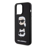 MH Protect Karl Lagerfeld Liquid Silicone Karl and Choupette Heads Apple iPhone 15 Pro Max (6.7) hátlapvédő tok fekete (KLHCP15XSDHKCNK)