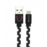 MH Protect USB kábel Disney - Minnie USB - MicroUSB adatkábel 1m fekete pöttyös