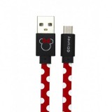 MH Protect USB kábel Disney - Minnie USB - MicroUSB adatkábel 1m piros pöttyös