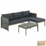 Michigan 9 darabos szürke kültéri polyrattan ülőgarnitúra