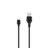 Micro USB adatkábel, 2.1A, 2M, fekete, XO NB103