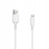 Micro USB adatkábel, töltőkábel, fehér, 2A 1m, Setty