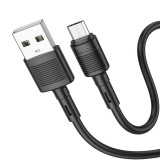 Micro USB adatkábel, töltőkábel, gyorstöltő, fekete, 2.4A 1m, Hoco X83