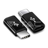 Micro USB C típusú adapter fekete