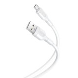 Micro USB gyorstöltő adatkábel, 2.1A, 1M, fehér, XO-NB212