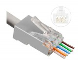 MicroConnect RJ45 FTP Cat6A csatlakozó dugó 50db átfűzős (KON512-50EZ)