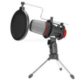 Mikrofon - MIC-02 (3,5mm jack csatlakozó, 150cm kábel, állvány, fekete) (MARVO_MIC-02)