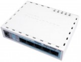 MIKROTIK RouterBOARD 750 with AR7240 CPU, 32MB RAM, 5 LAN ports, RouterOS L4, plastic case, PSU RB750