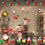 Mikulás robogó-vonat mintás/35x50cm páraálló karácsonyi ablakdísz (IRIS_173-16)