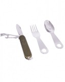 Mil-Tec EATING UTENSIL WITH POCKET KNIFE - hordozható evőeszköz, multiszerszám