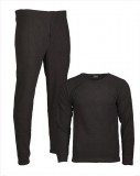Mil-Tec Miltec BLACK FLEECE UNDERWEAR SET W.ROUND NECK - aláöltöző szett, fekete