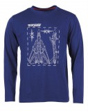 Mil-Tec OD LONG SLEEVE SHIRT ′TOP GUN′ - hosszú ujjú poló, kék, L