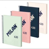 MILAN ring binder A5 with lined paper, mix of colours - pack of 4 (MI57152E80X4 )