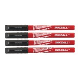 Milwaukee INKZALL Filctoll 0,6 mm hegyű fekete (4 darabos kiszerelés)