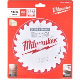 Milwaukee Körfűrészlap hordozható gépekhez (Fához) 165x20x1.6x24 ATB - 1 db - 4932471931