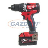 MILWAUKEE M18 CBLDD-502C kompakt szénkefe nélküli fúró-csavarozó töltővel és 2 db akkumulátorral