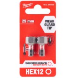 Milwaukee Shockwave bit Hex12 25mm-2db bitfej - 4932430900