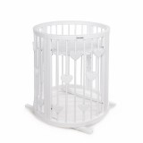 MIMIKO Postýlka kulatá 9v1 Hearts White