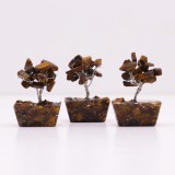 Mini Drágakő Szerencsefa Orgonit Alapon - Tigrisszem (15 kő)