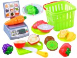 Mini Szupermarket-Szeletelhető Zöldségekkel-Gyümölcsökkel-Mérleggel-Bevásárlókosárral-Kiegészítőkkel
