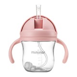 Mininor szívószálas itatópohár 220 ml - rózsaszín