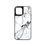 Mintás telefontok fehér márvány iPhone 12 Pro Max YooUp fekete kerettel