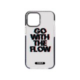 Mintás telefontok Flow iPhone 14 Pro 6.1 YooUp átlátszó háttérrel fekete kerettel