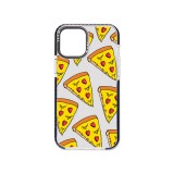 Mintás telefontok Pizza iPhone 13 Mini YooUp átlátszó háttérrel fekete kerettel