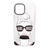 Mintás TPU telefontok Girl Black iPhone 12 Pro Max YooUp fekete