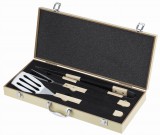 Mirpol 3 db-os grill eszköz készlet fadobozban