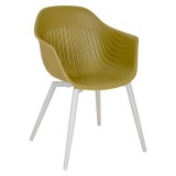 Mirpol Ballena műanyag kerti szék fém lábbal, olívazöld