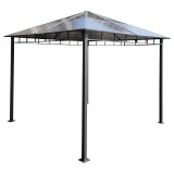 Mirpol Dari kerti pavilon polikarbonát tetővel 3x3 m