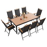 Mirpol IZZY 8 személyes kerti bútor garnitúra barna asztallap