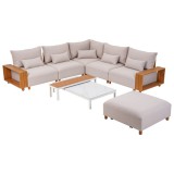 Mirpol KALEM moduláris kerti sarokgarnitúra bézs