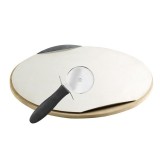 Mirpol Pizza kőlap alumínium tálcával és vágóval