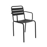 Mirpol VICTOR acél kerti szék fekete színben