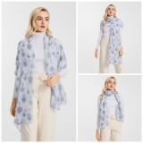 Miss Lulu fehér mintás női sál – könnyű anyagból