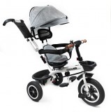 MK H-Trike Hawk tricikli 360 fokban forgatható üléssel szülőkormánnyal és lábtartóval szürke színben