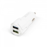 MNC Autós szivargyújtó adapter 2 USB aljzattal - Fehér