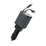 Mobile Origin 4in1 50W Car Charger CA28 - USB-C+USB-A, USB-C and Lightning Cable Space Gray MO-CCH-CA28