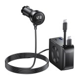 Mobile Origin 75W 5in1 Car Charger CA23 - 2x USB-C + USB-A Port, 2x USB-C cable Black MO-75WCCH-CA23