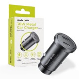 Mobile Origin Metal Car Charger 30W CA13, 2x USB-C Black MO-MCCH30W-CA13