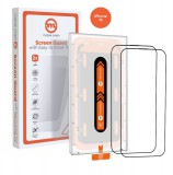 Mobile Origin Orange Screen Guard iPhone 15 with easy applicator, 2 pack SGA-F-I15-2PK