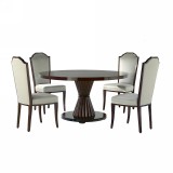 MobilSedia Cristel kerek étkezőasztal tanganyika fa fedlappal, +50 cm hosszabbítható