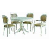 MobilSedia Liscio kerek étkezőasztal tanganyika fa fedlappal, +40 cm hosszabbítható