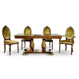 MobilSedia Vanity szögletes étkezőasztal tanganyika fa fedlappal, +50 cm hosszabbítható