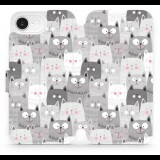 Mobiwear Apple iPhone 16e flip tok - macskák (5906511806757)