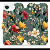 Mobiwear Apple iPhone 16e zöld rét mintás flipes tok (5906511808119)