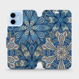 Mobiwear Flip case for Apple iPhone 12 mini - V108P Blue mandala flowers (5903516372911)