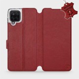 Mobiwear Flip case for Samsung Galaxy A12 - Dark Red - Leather - Dark Red Leather (5903516613540)